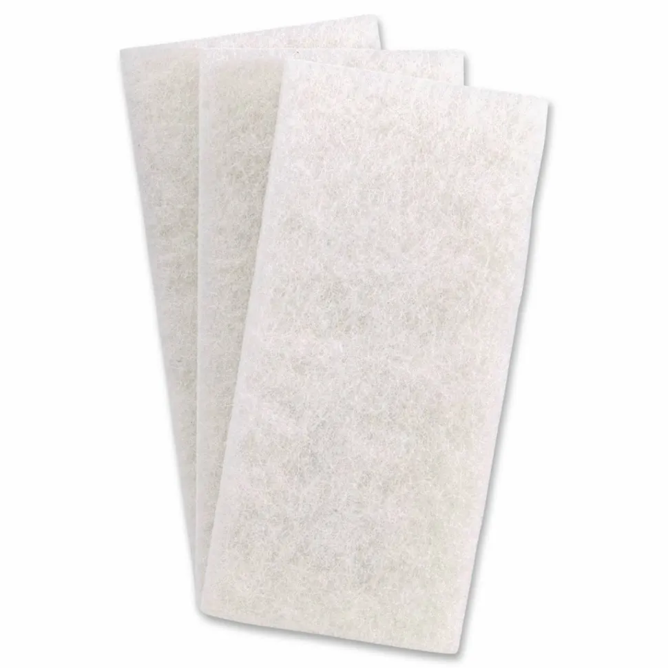 Boardwalk Fine Grade Utility Pad, 4.62 x 10, White, 10/Carton