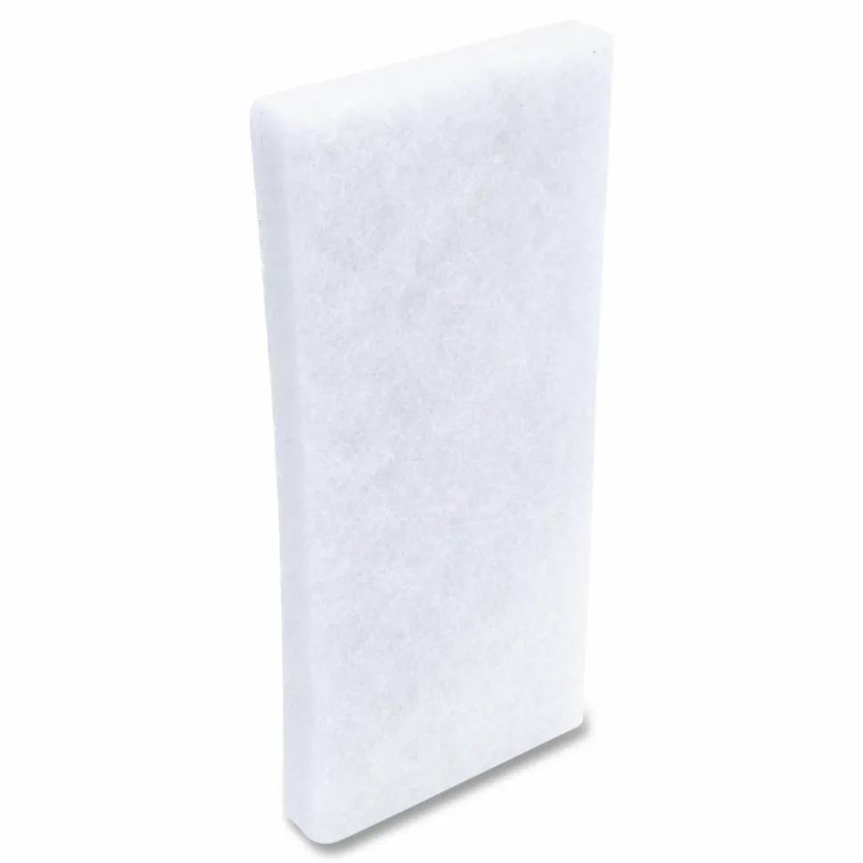 Boardwalk Fine Grade Utility Pad, 4.62 x 10, White, 10/Carton