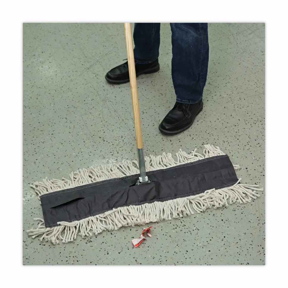 Boardwalk Flash Forty Disposable Dust Mop Heads, Cotton, 5", Natural
