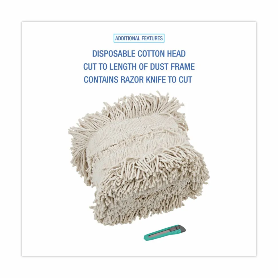 Boardwalk Flash Forty Disposable Dust Mop Heads, Cotton, 5", Natural