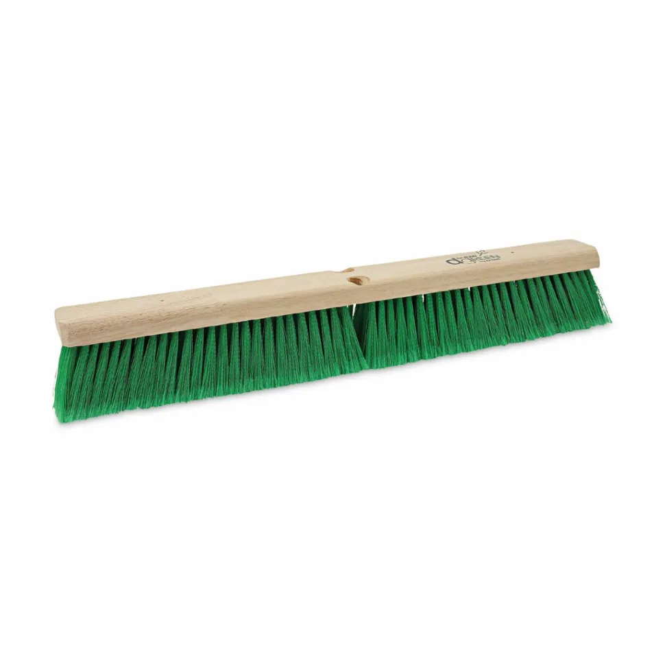 Boardwalk Floor Broom Head, 3" Green Flagged Recycled PET Plastic Bristles, 24" Brush