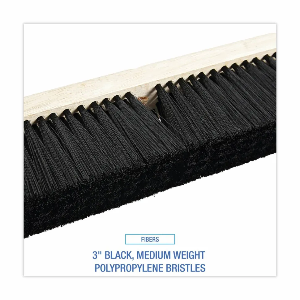 Boardwalk Floor Brush Head, 3" Black Medium Weight Polypropylene Bristles, 18" Brush