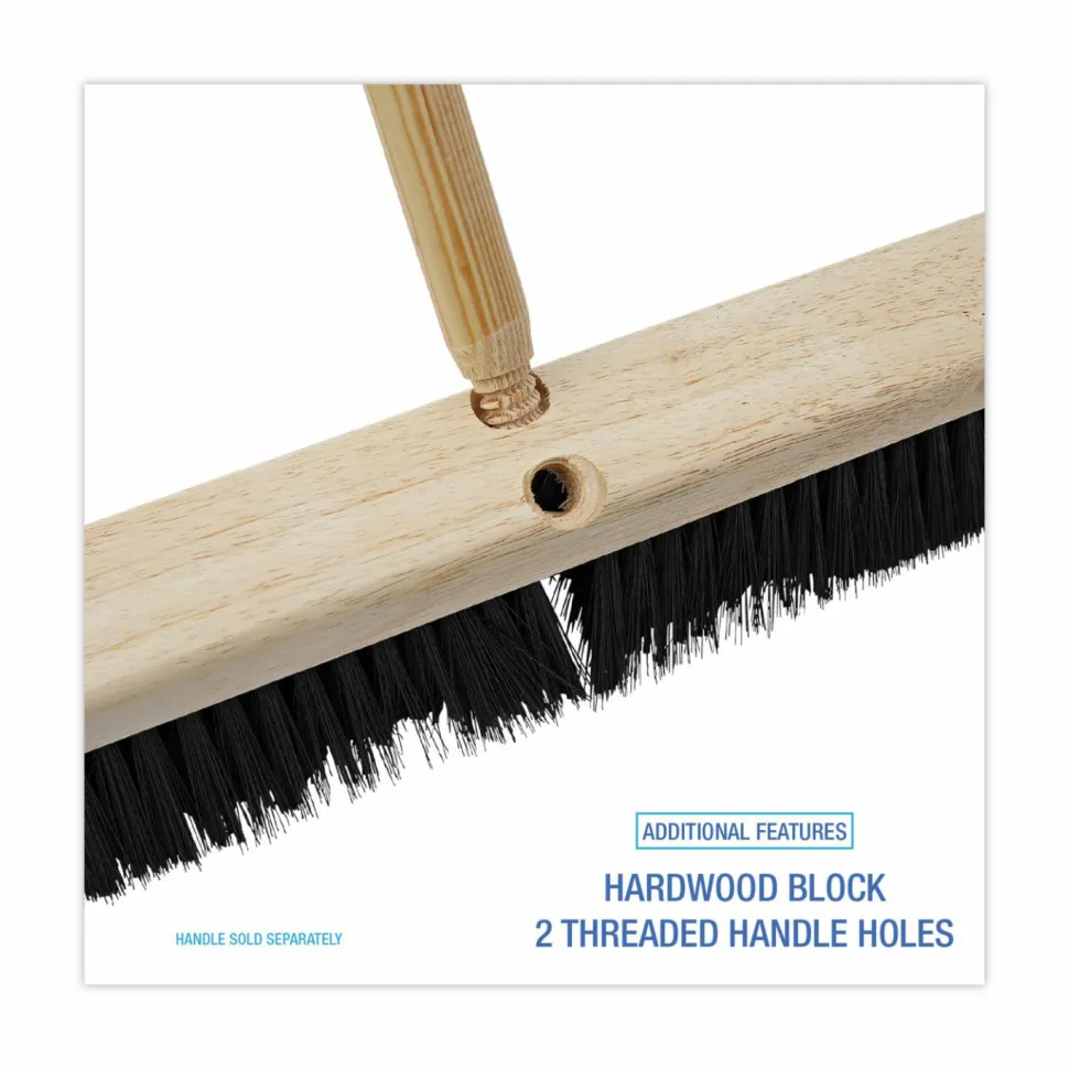 Boardwalk Floor Brush Head, 3" Black Medium Weight Polypropylene Bristles, 18" Brush