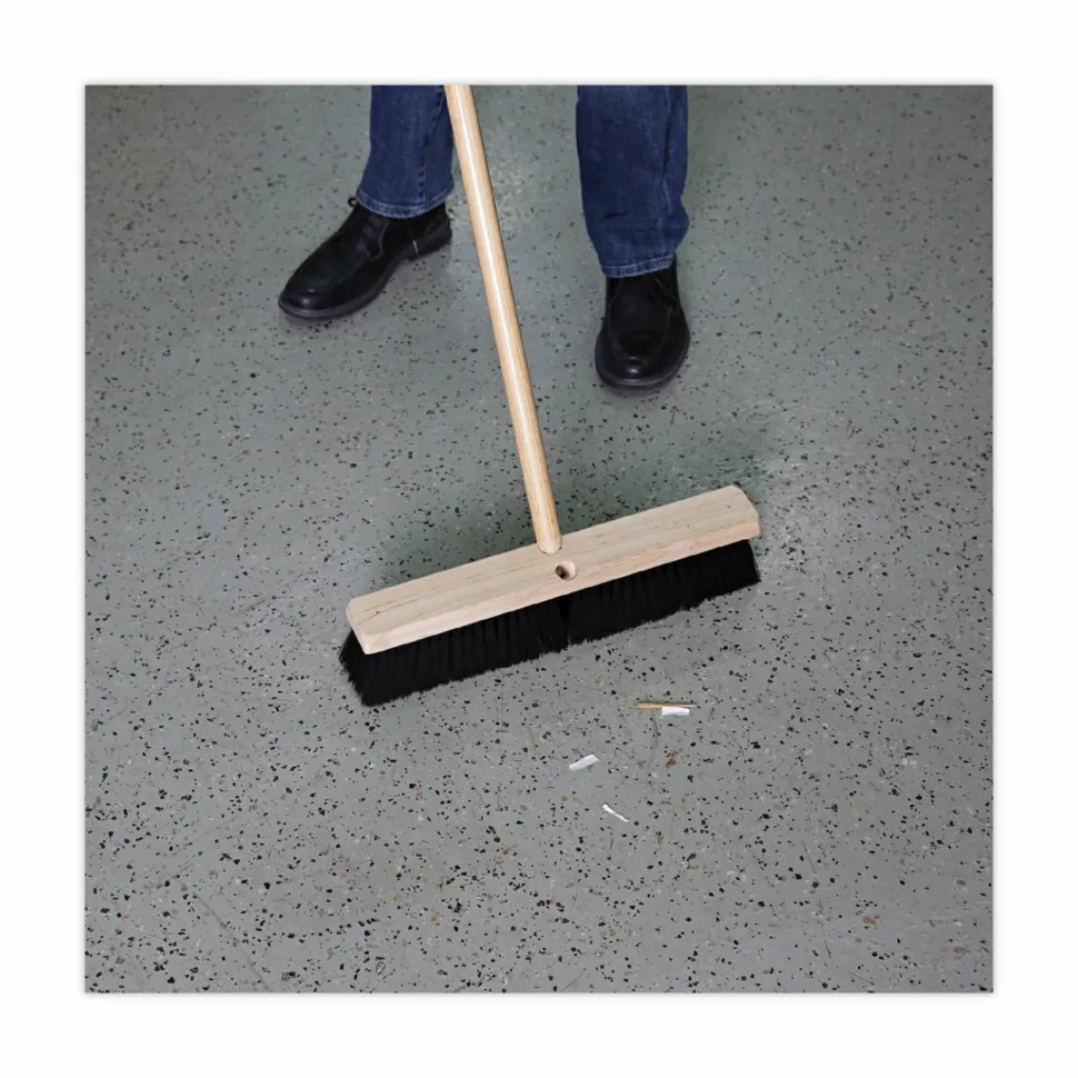 Boardwalk Floor Brush Head, 3" Black Medium Weight Polypropylene Bristles, 18" Brush