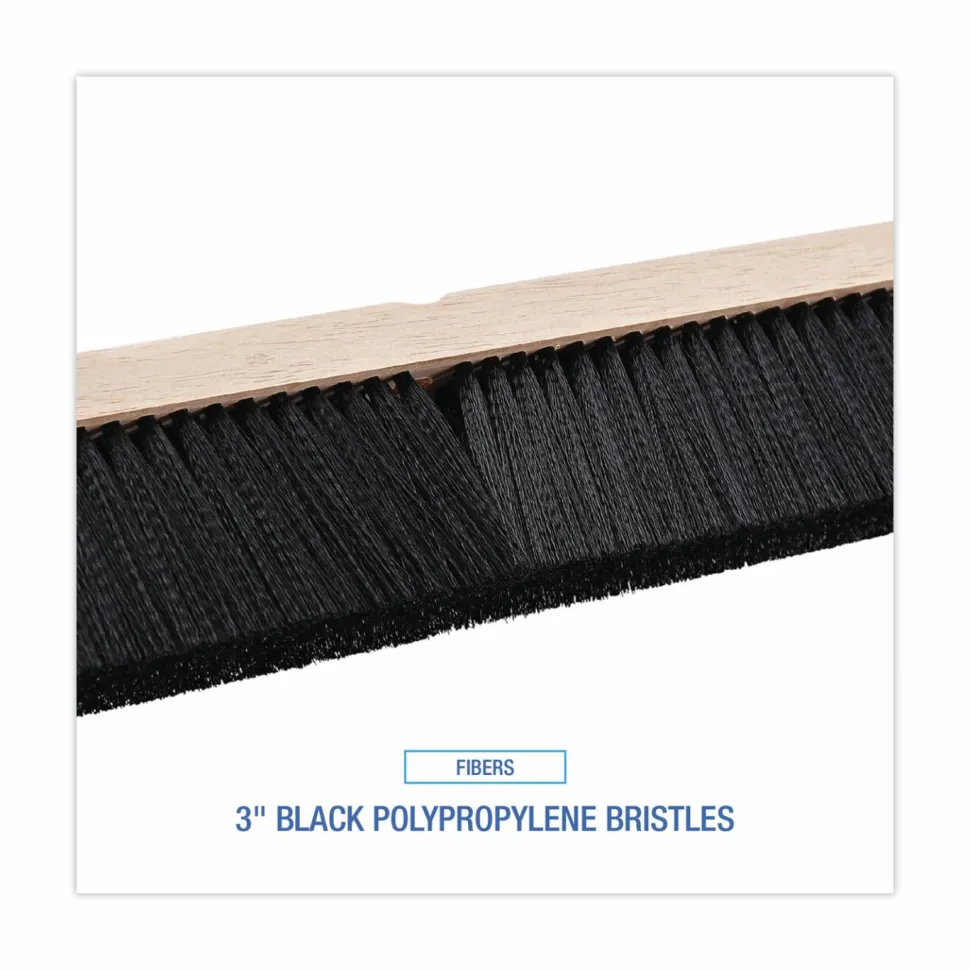Boardwalk Floor Brush Head, 3" Black Polypropylene Bristles, 36" Brush