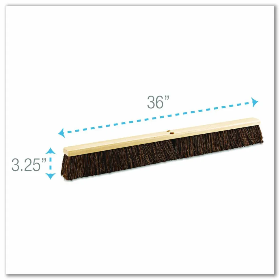 Boardwalk Floor Brush Head, 3.25" Brown Palmyra Fiber Bristles, 36" Brush