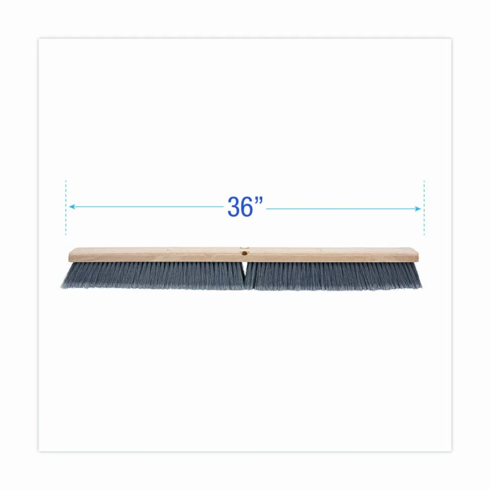 Boardwalk Floor Brush Head, 3" Gray Flagged Polypropylene Bristles, 36" Brush