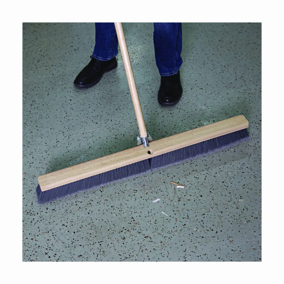 Boardwalk Floor Brush Head, 3" Gray Flagged Polypropylene Bristles, 36" Brush