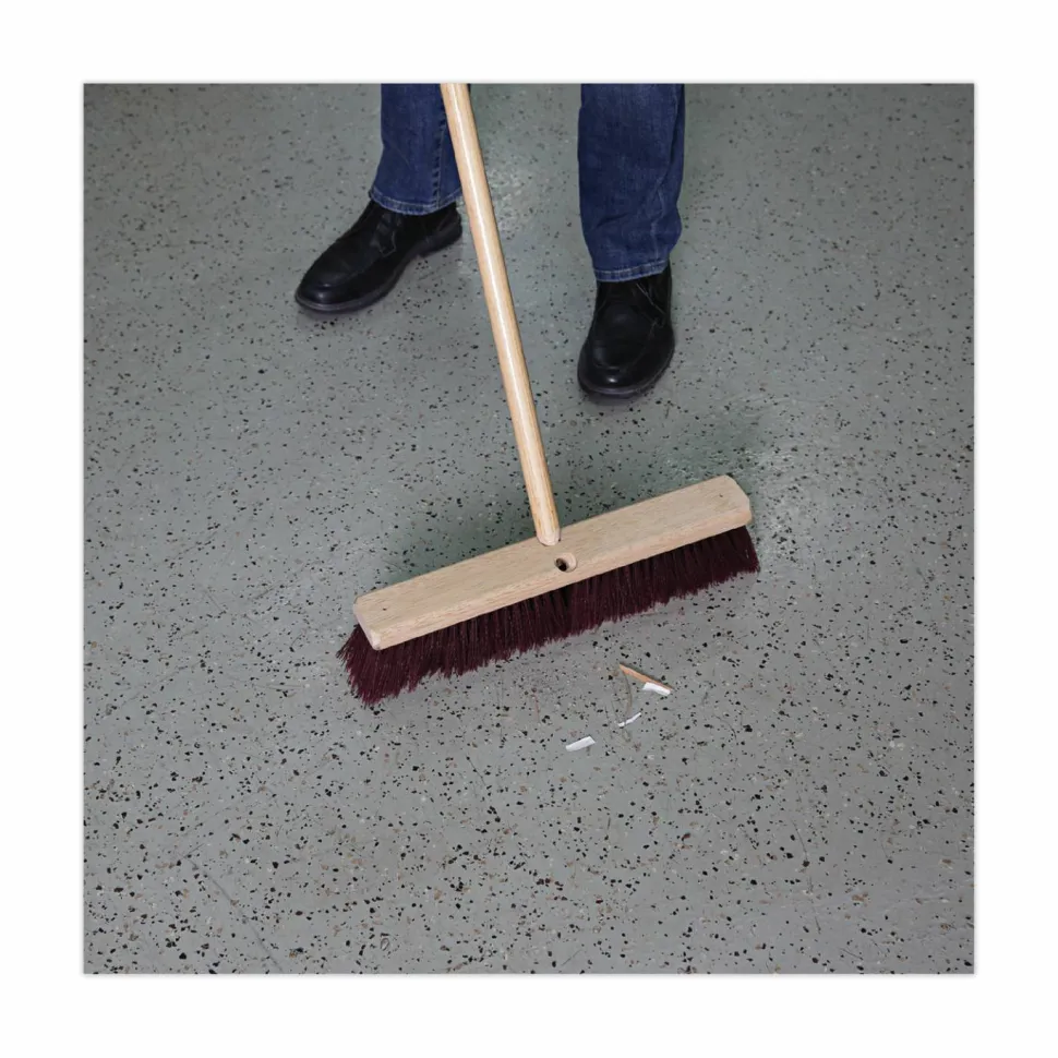 Boardwalk Floor Brush Head, 3" Maroon Heavy-Duty Polypropylene Bristles, 18" Brush