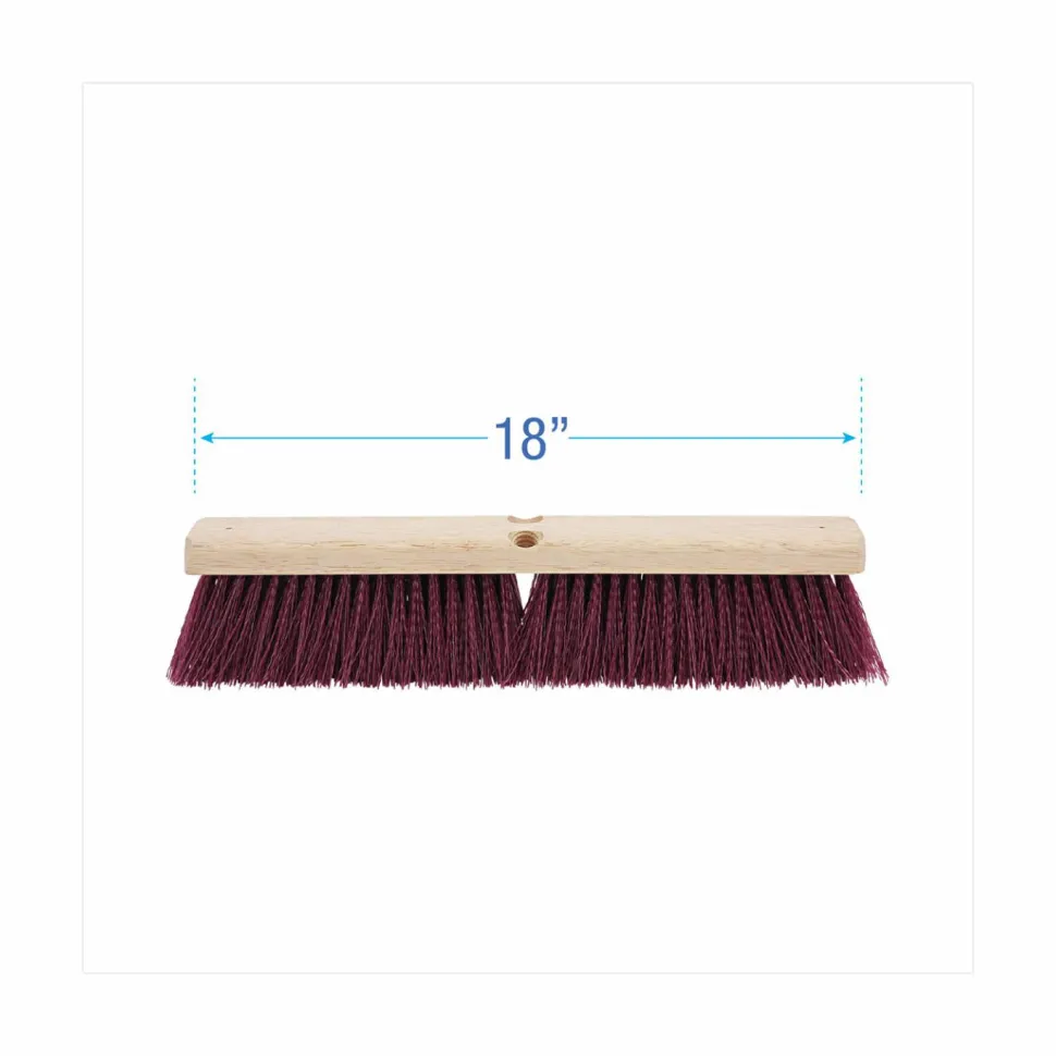 Boardwalk Floor Brush Head, 3" Maroon Heavy-Duty Polypropylene Bristles, 18" Brush