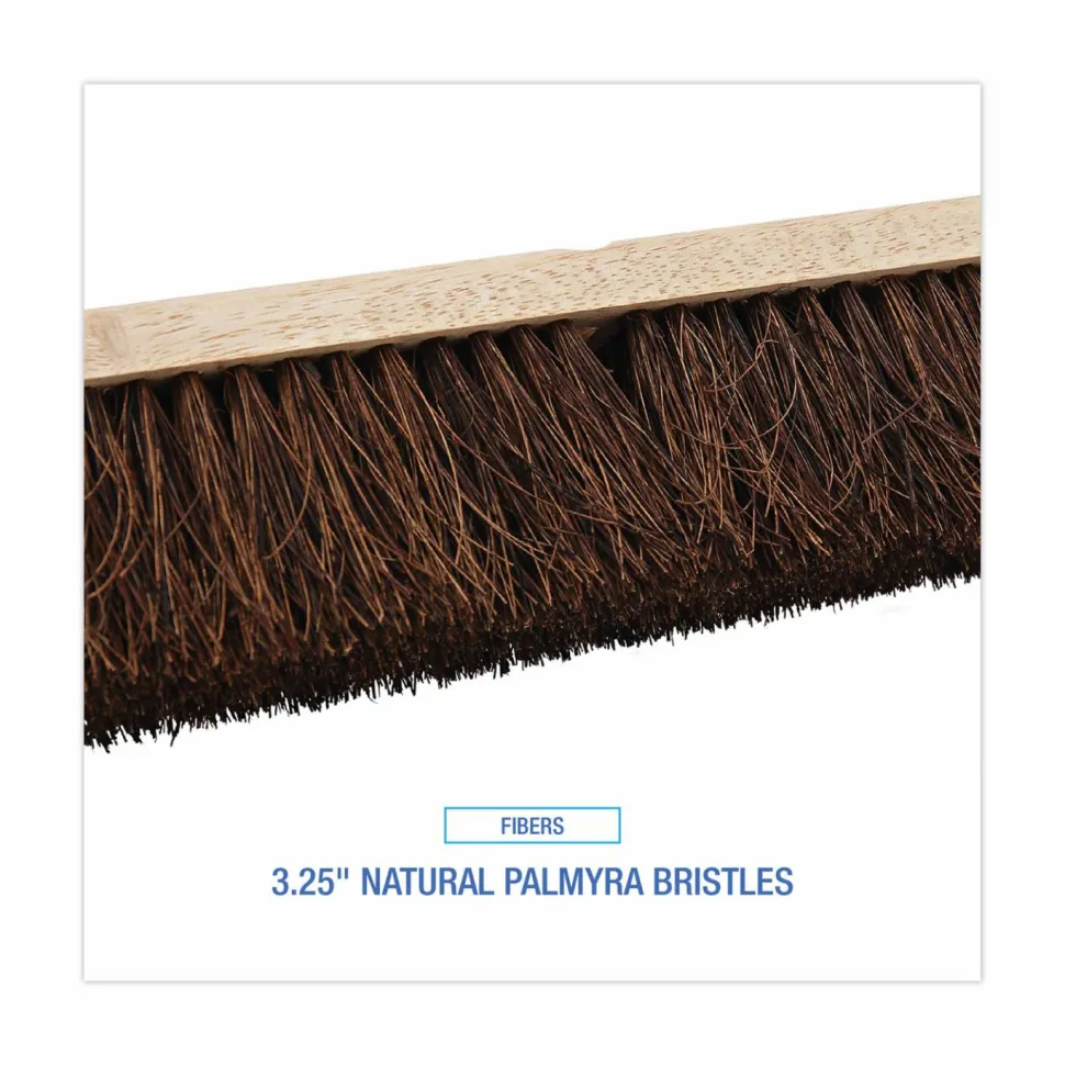 Boardwalk Floor Brush Head, 3.25" Natural Palmyra Fiber Bristles, 24" Brush