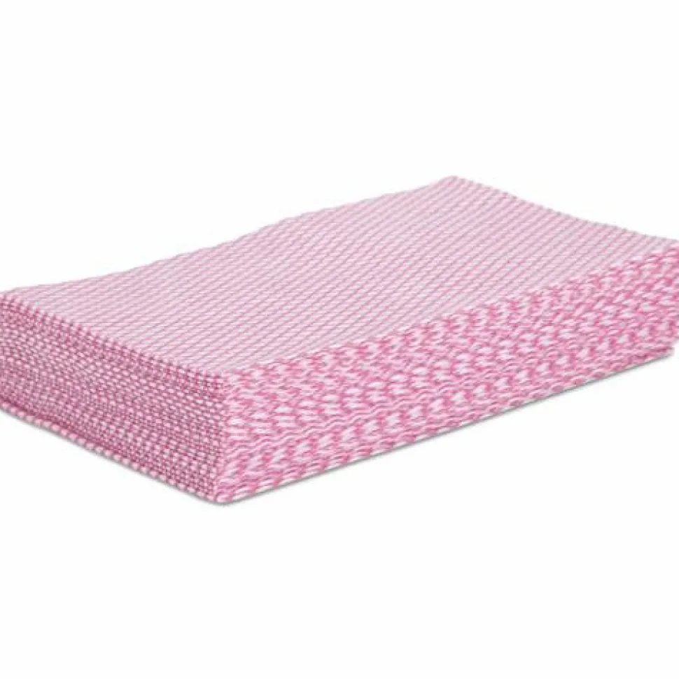 Boardwalk Foodservice Wipers, 12 x 21, Pink/White, 200/Carton