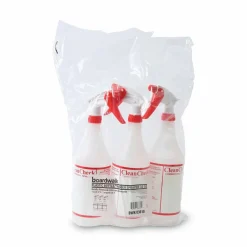 Boardwalk General Purpose Plastic Bottle with Trigger Spray, 32 oz, Clear/Red, 3/Pack