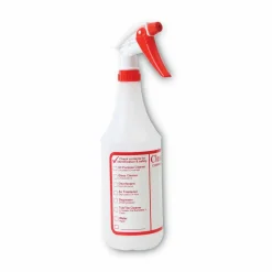 Boardwalk General Purpose Plastic Bottle with Trigger Spray, 32 oz, Clear/Red, 3/Pack