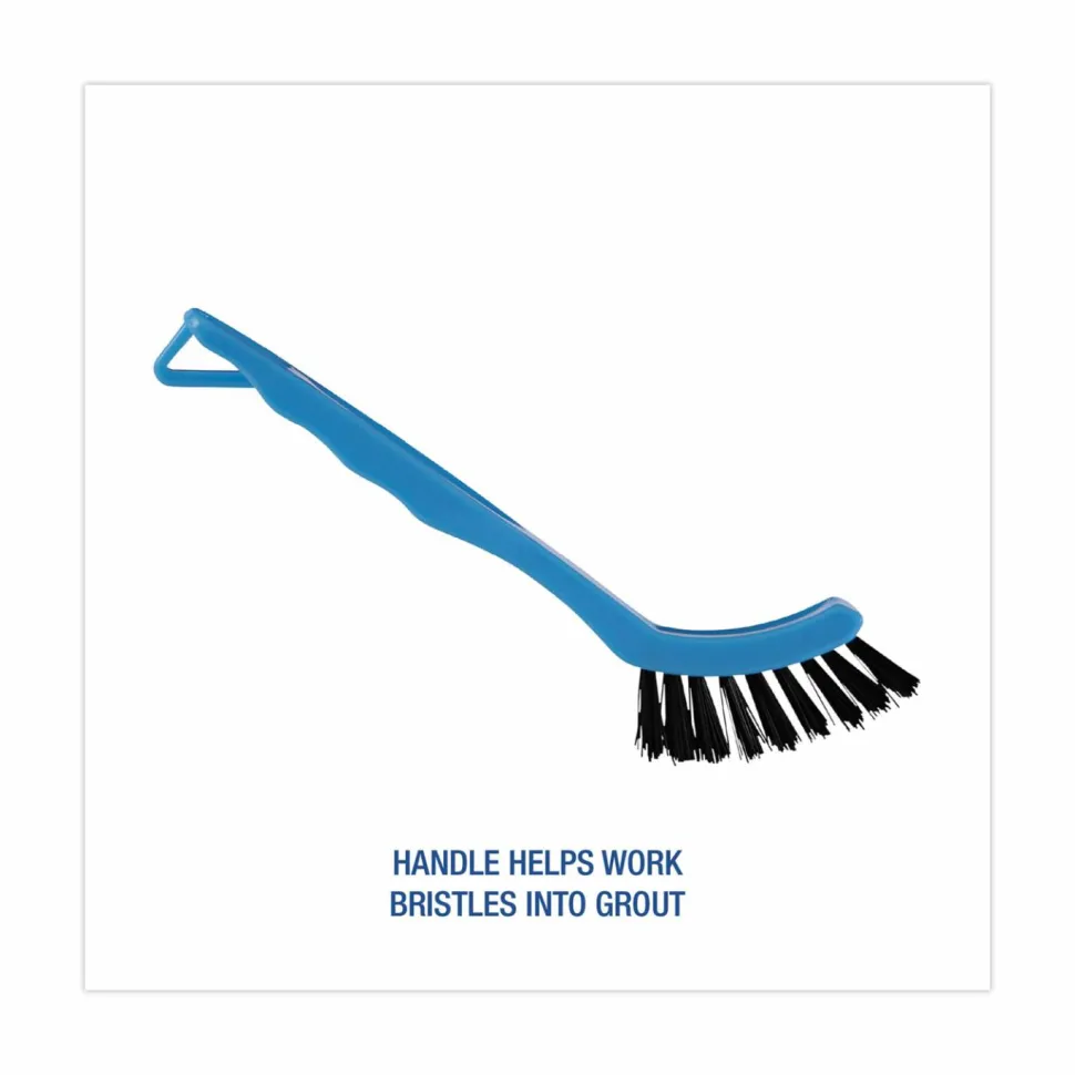 Boardwalk Grout Brush, Black Nylon Bristles, 8.13" Blue Plastic Handle