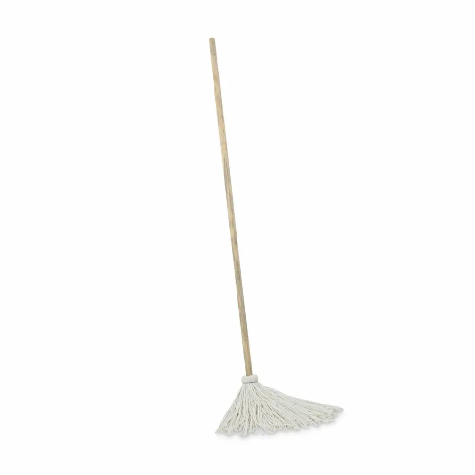 Boardwalk Handle/Deck Mops, #12 White Rayon Head, 48" Natural Wood Handle, 6/Pack