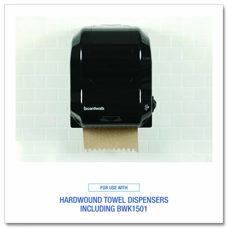 Boardwalk Hardwound Paper Towels, Nonperforated, 1-Ply, 8" x 800 ft, Natural, 6 Rolls/Carton