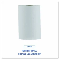 Boardwalk Hardwound Paper Towels, Nonperforated, 1-Ply, 8" x 350 ft, White, 12 Rolls/Carton