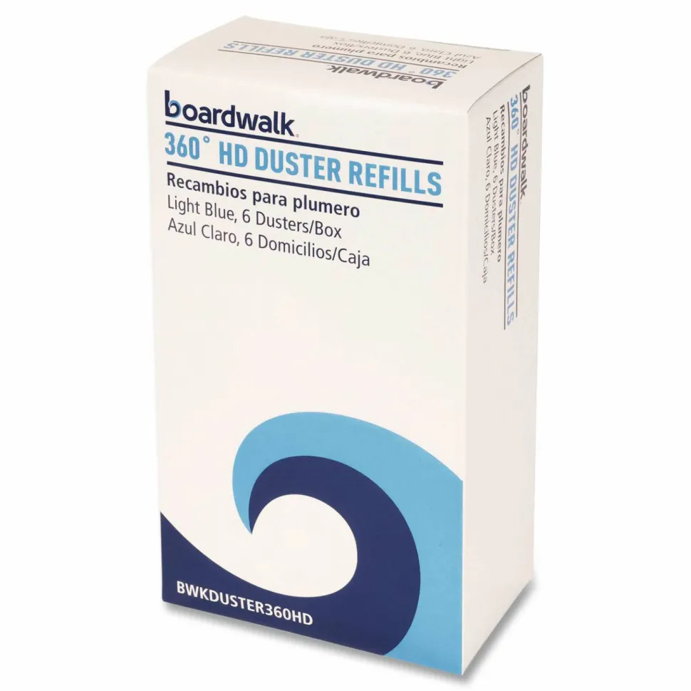Boardwalk 360 HD Duster Refills, Soft Fluffy Fibers, Light Blue, 6 Dusters/Box, 4 Boxes/Carton