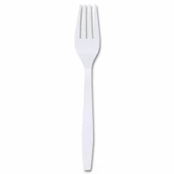 Boardwalk Heavyweight Polypropylene Cutlery, Fork, Plastic, White, 1,000/Carton