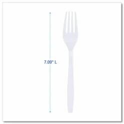 Boardwalk Heavyweight Polypropylene Cutlery, Fork, Plastic, White, 1,000/Carton