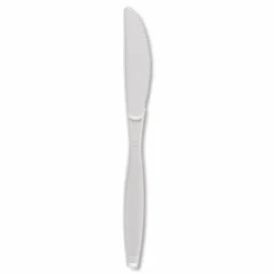 Boardwalk Heavyweight Polypropylene Cutlery, Knife, Plastic, White, 1,000/Carton