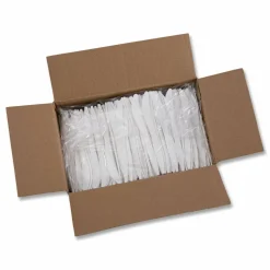 Boardwalk Heavyweight Polypropylene Cutlery, Knife, Plastic, White, 1,000/Carton