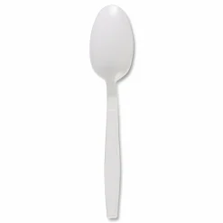 Boardwalk Heavyweight Polypropylene Cutlery, Spoon, Plastic, White, 1,000/Carton