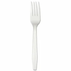 Boardwalk Heavyweight Polystyrene Cutlery, Fork, Plastic, White, 1,000/Carton