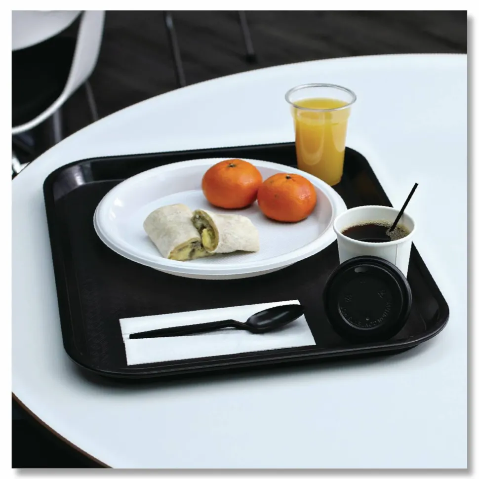 Boardwalk Heavyweight Wrapped Polypropylene Cutlery, Spoon, Plastic, Black, 1,000/Carton