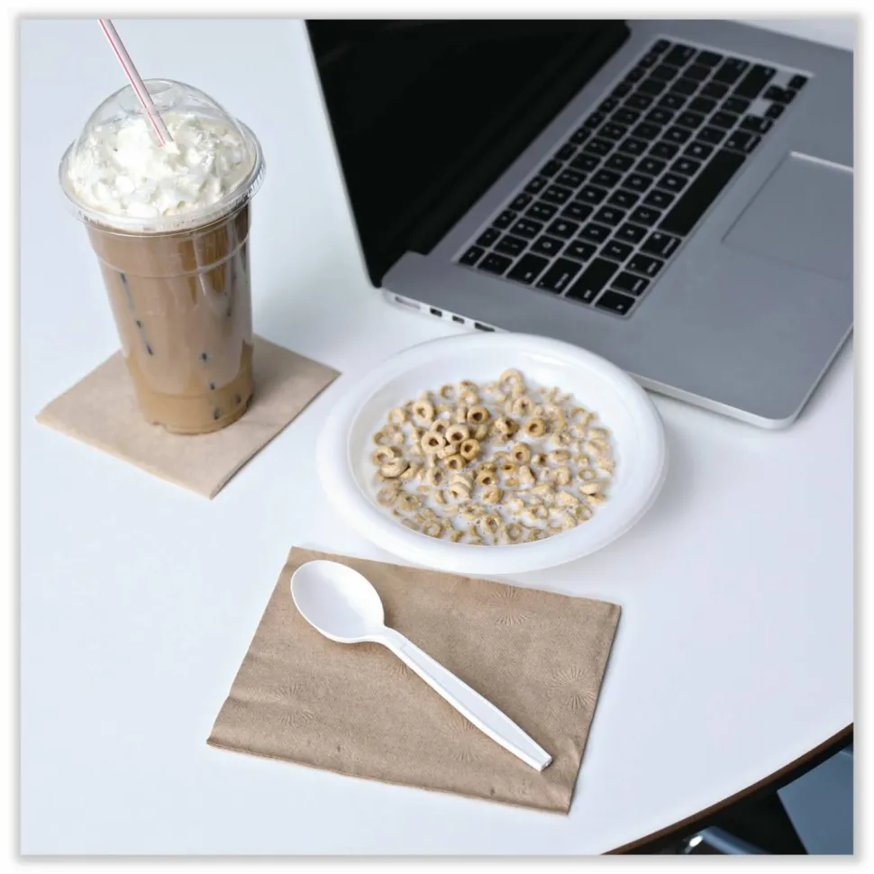 Boardwalk Heavyweight Wrapped Polypropylene Cutlery, Soup Spoon, Plastic, White, 1,000/Carton