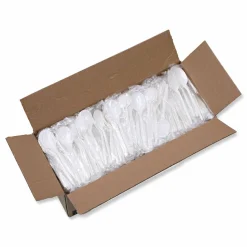 Boardwalk Heavyweight Wrapped Polypropylene Cutlery, Soup Spoon, Plastic, White, 1,000/Carton