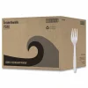Boardwalk Heavyweight Wrapped Polypropylene Cutlery, Fork, Plastic, White, 1,000/Carton