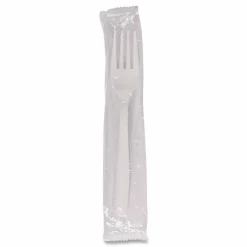 Boardwalk Heavyweight Wrapped Polypropylene Cutlery, Fork, Plastic, White, 1,000/Carton