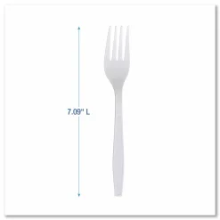 Boardwalk Heavyweight Wrapped Polypropylene Cutlery, Fork, Plastic, White, 1,000/Carton