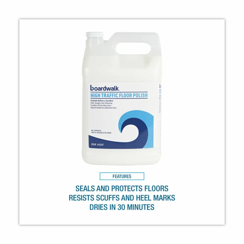 Boardwalk High Traffic Floor Polish, Apply 3 to 5 Coats per Application, 1 gal Bottle