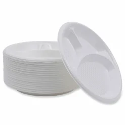 Boardwalk Hi-Impact Plastic Dinnerware, 3-Compartment Plate, 10
