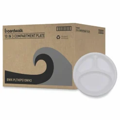 Boardwalk Hi-Impact Plastic Dinnerware, 3-Compartment Plate, 10