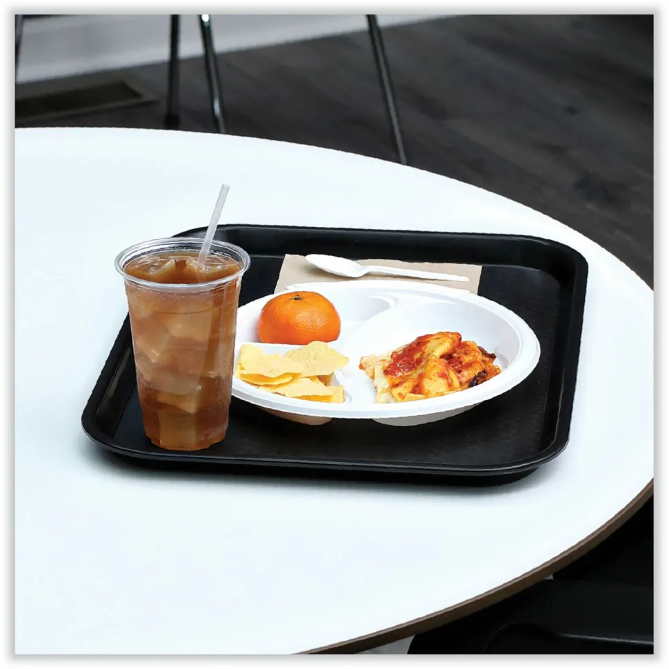 Boardwalk Hi-Impact Plastic Dinnerware, 3-Compartment Plate, 10" dia, White, 500/Carton