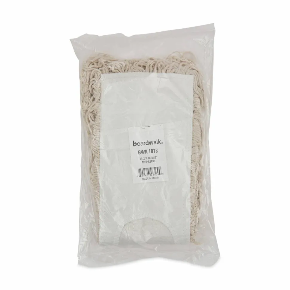 Boardwalk Industrial Dust Mop Head, Cotton, 18 x 3, White