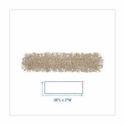 Boardwalk Industrial Dust Mop Head, Cotton, 36 x 3, White