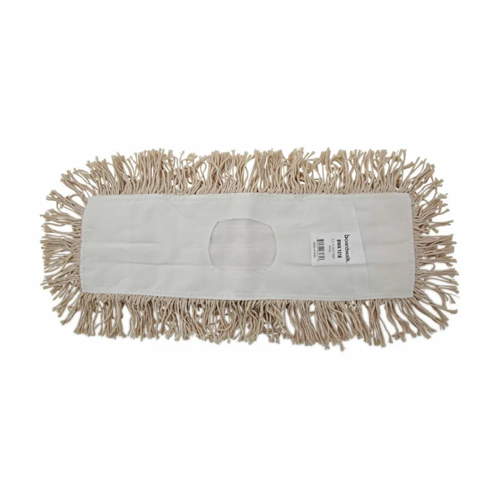 Boardwalk Industrial Dust Mop Head, Hygrade Cotton, 18 x 5, White