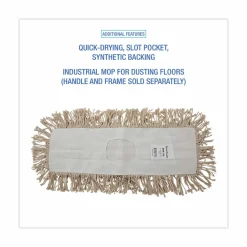 Boardwalk Industrial Dust Mop Head, Hygrade Cotton, 18 x 5, White