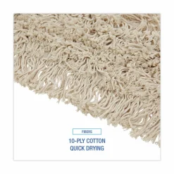 Boardwalk Industrial Dust Mop Head, Cotton, 24 x 3, White