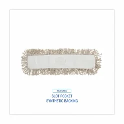 Boardwalk Industrial Dust Mop Head, Cotton, 24 x 3, White