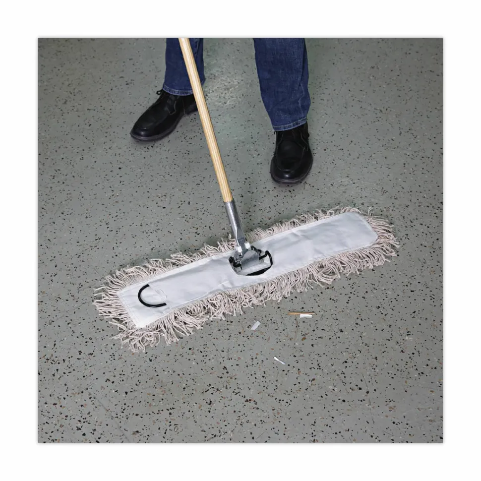 Boardwalk Industrial Dust Mop Head, Cotton, 24 x 3, White