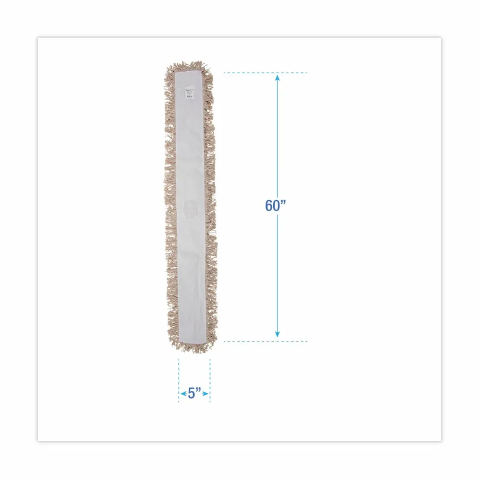 Boardwalk Industrial Dust Mop Head, Hygrade Cotton, 60 x 5, White