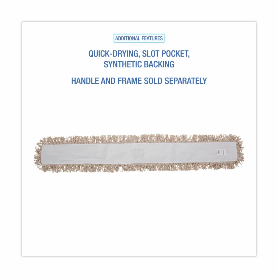 Boardwalk Industrial Dust Mop Head, Hygrade Cotton, 60 x 5, White