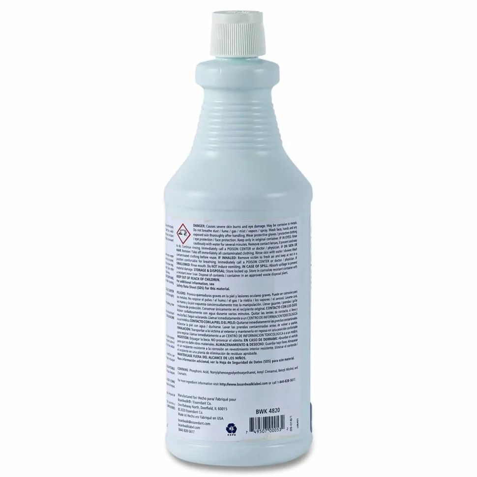Boardwalk Industrial Strength RTU Porcelain Bowl and Tile Cleaner, 32 oz Bottle