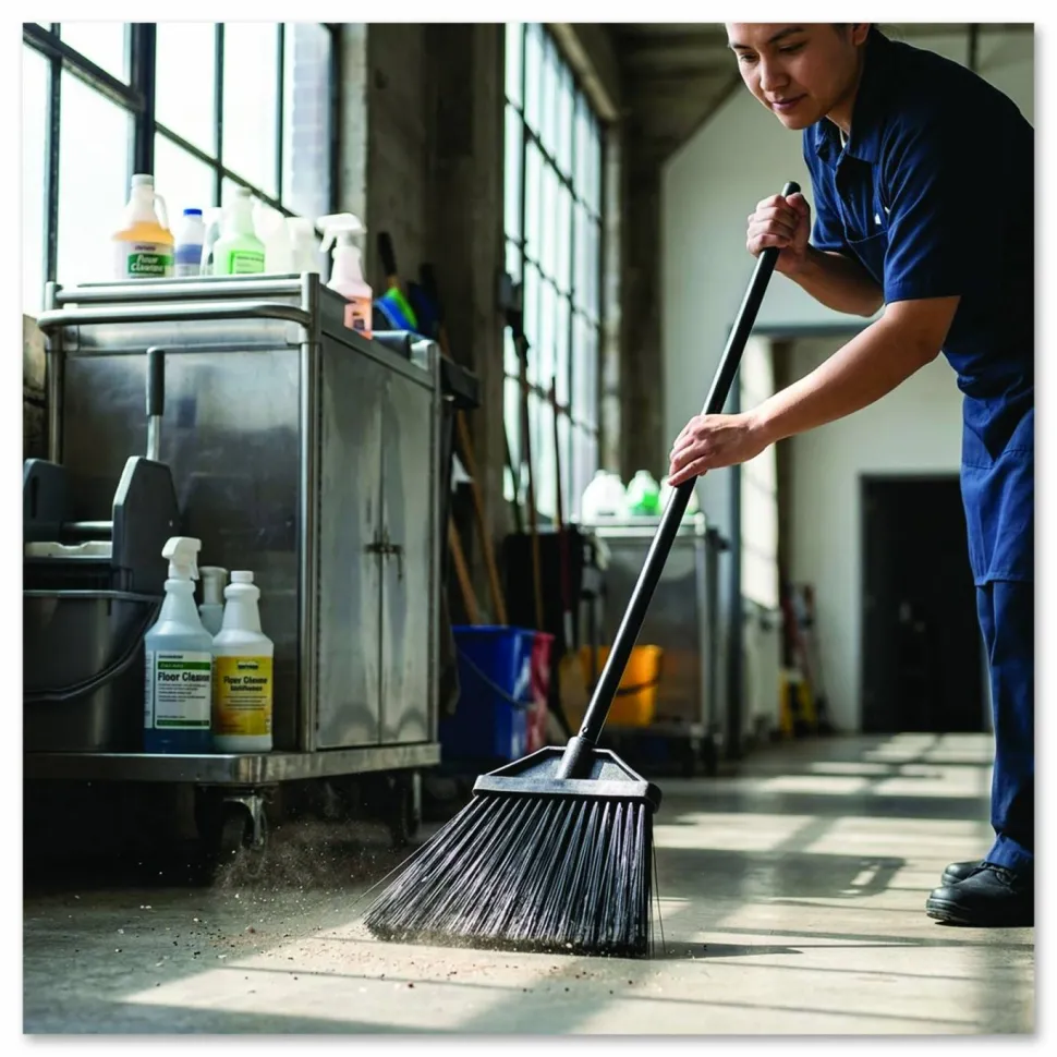 Boardwalk Large Angle Broom, 57" Length, Black
